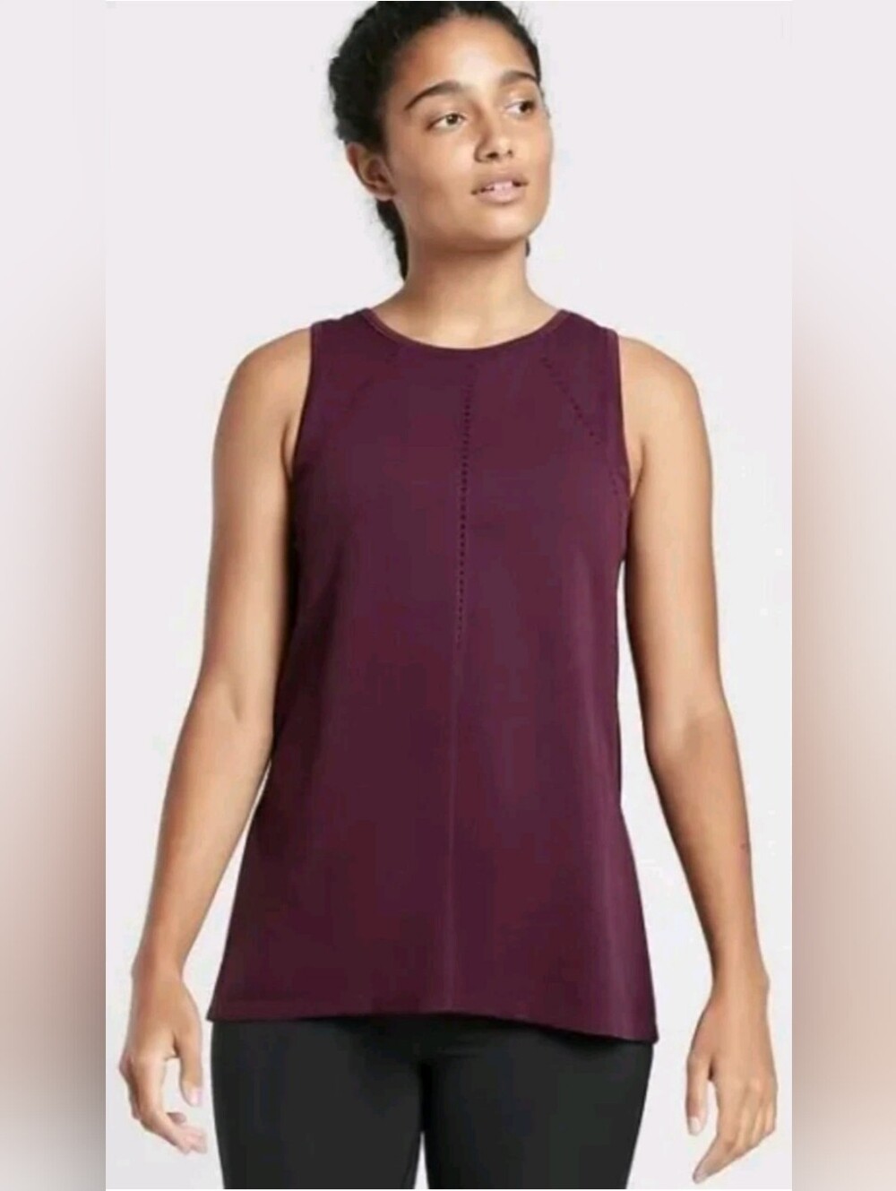 ATHLETA Spiced Cabernet Foothill Yoga Fitness Burgundy Tank Top Size XL